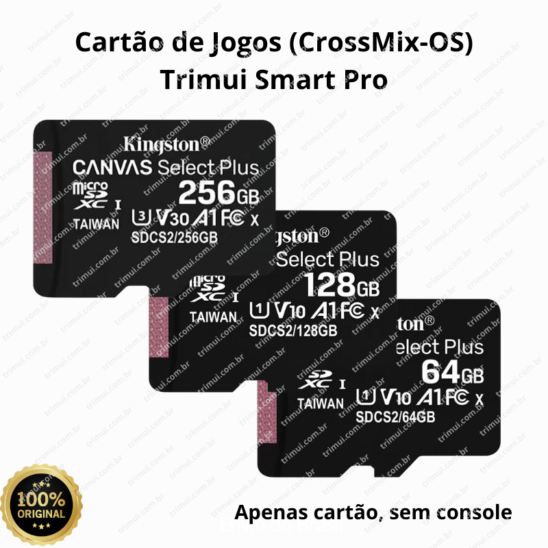 Cartão CrossMix-OS | TRIMUI Smart Pro com Jogos | 64GB, 128GB e 256GB