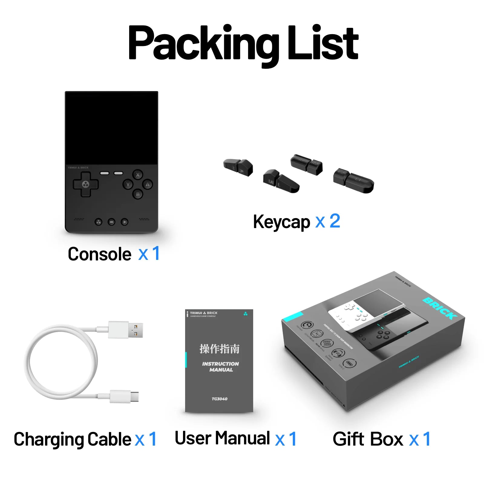 Console Vídeo Game Portátil TRIMUI Brick Hammer - 64GB, 128GB ou 256GB