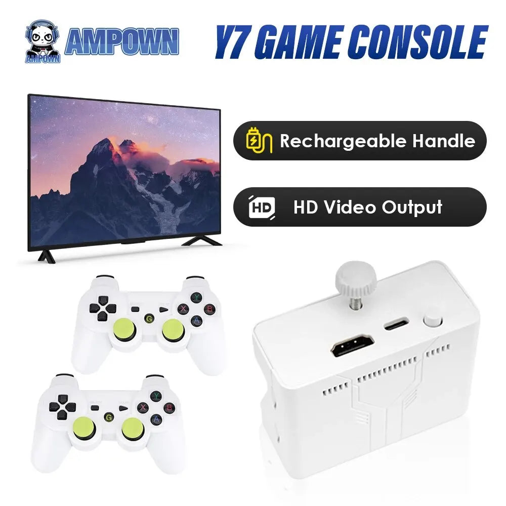 Game Stick 4K HD Y7 - Sistema Linux com 256G e 12.000 Jogos