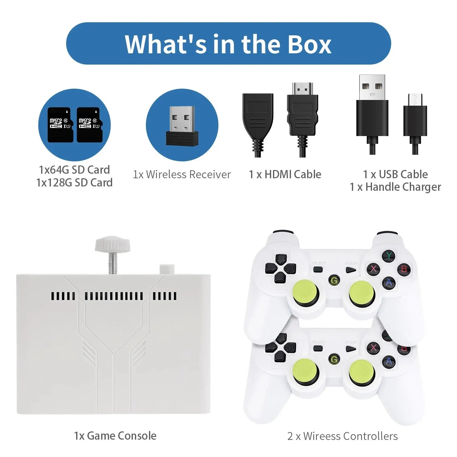 Game Stick 4K HD Y7 - Sistema Linux com 256G e 12.000 Jogos